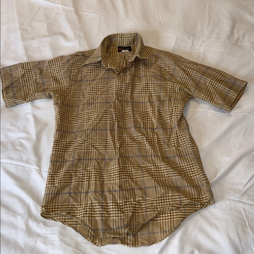 Brown Plaid Short Sleeve Shirt